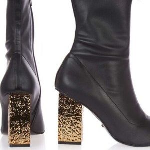 Topshop Haven Electroplated Heel Sock Boot Size 7.5